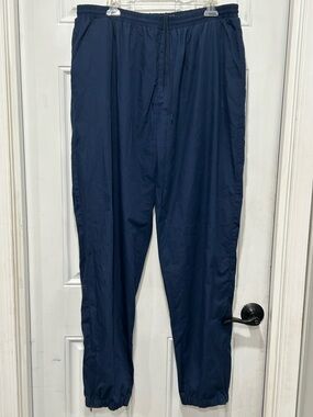 Vtg Christian Dior Monsieur Jogger Track Lounge Pants Zip Ankle Navy Blue Sz XL